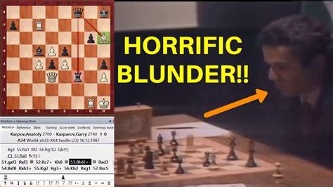 Kasparov’s Horrific Blunder VS Karpov! | World Chess Championship Match ...