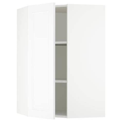 SEKTION corner wall cabinet with shelves, white/Axstad matt white ...