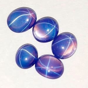 Pcs Natural Blue Star Sapphire Oval Cabochon Six Rays Loose Gemstone