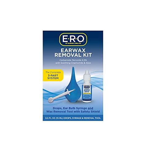 ERO Earwax Removal Kit for Complete Ear Care with Carbamide Peroxide Earwax Removal Drops 0.5 fl ...