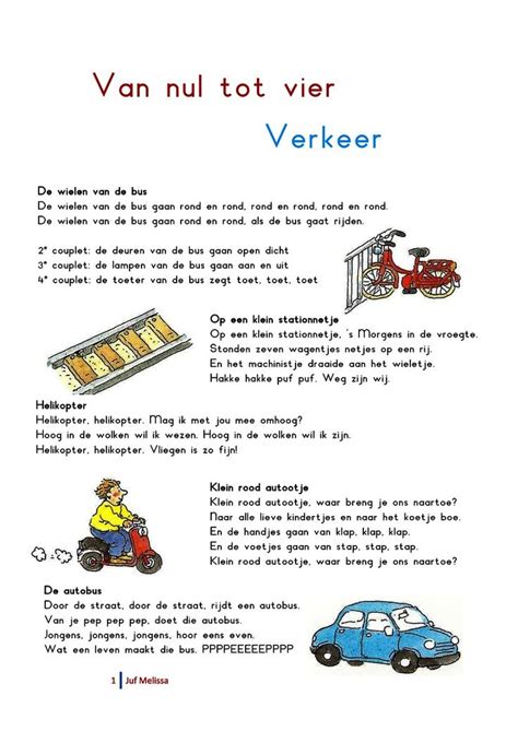 Liedjespagina Verkeer Vervoer Thema Knutselen Thema Verkeer Peuter