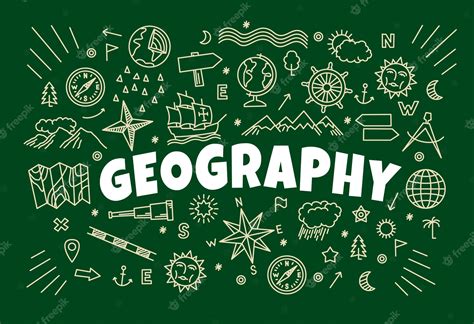 Premium Vector | Geography background with signs and symbols of map