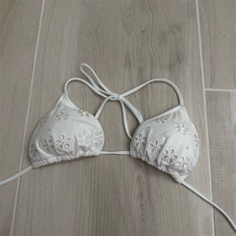 Victoria S Secret Swim Victoria Secret White Flower Eyelet Bikini Top Poshmark