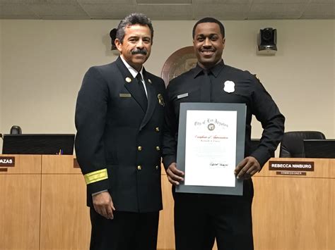 Lafd Firefighter Recognized For Off Duty Life Saving Effort Los