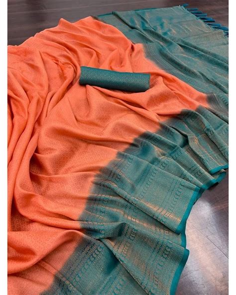 Reeta Fashion Attractive Orange Kubera Pattu Silk Zari Work Saree