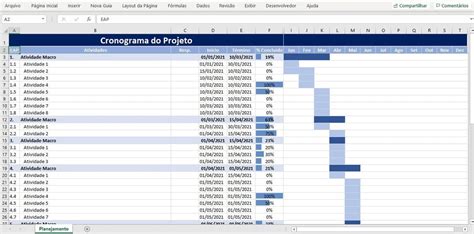 Planilha Cronograma Anual Planejamento De Projetos Excel Elo7