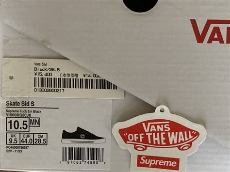 Yahoo Cm Supreme Vans Sid Black Fuck Em