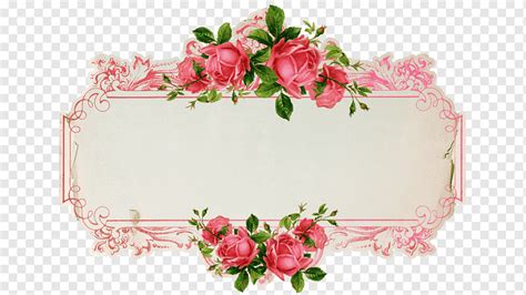 Flor Rosada Papel Etiqueta Etiqueta Engomada Sobre Decoupage Rosa