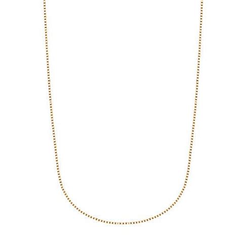 Ritastephens 14k Solid Yellow Gold Box Chain Necklace Lobster Lock 0