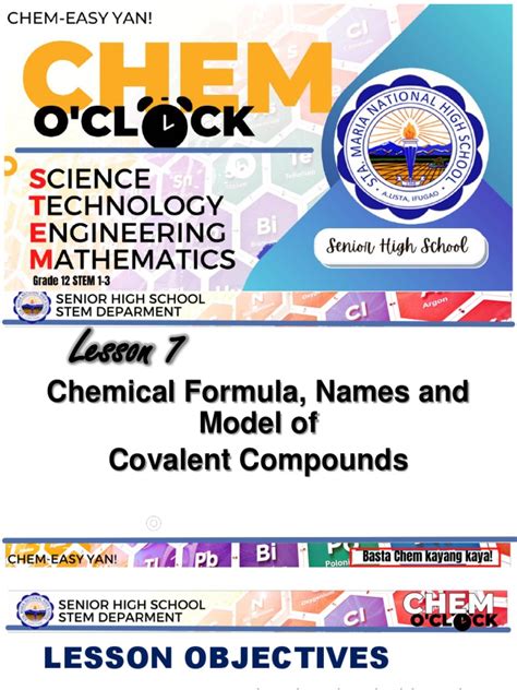 Lesson 7 Formula Names and Model of Covalent Compound | PDF | Chemical ...