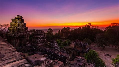 Sunset At Phnom Bakheng In Angkor Wat Cambodia Windows Spotlight Images