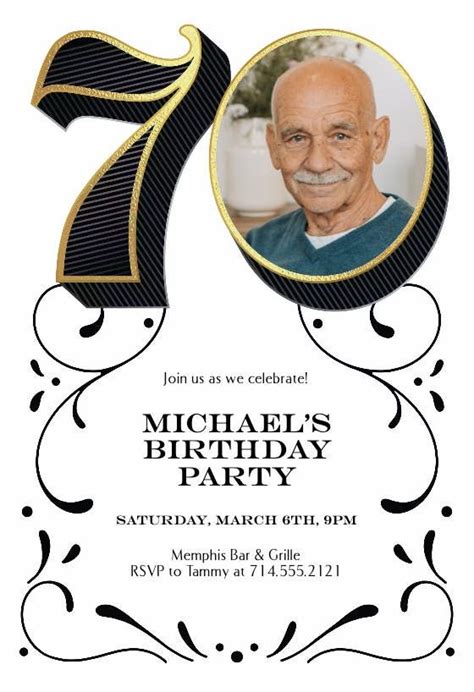 An Old Man S Th Birthday Party Is Shown With The Number Seventy On It