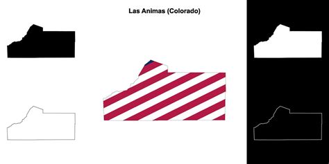 Las Animas County, Colorado outline map set 43105620 Vector Art at Vecteezy