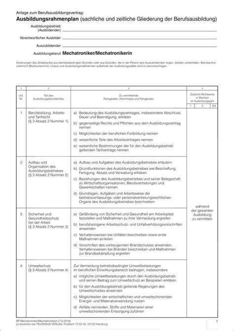 Mechatroniker In Ausbildungsrahmenpl Ne Alles F R Ausbilder Innen