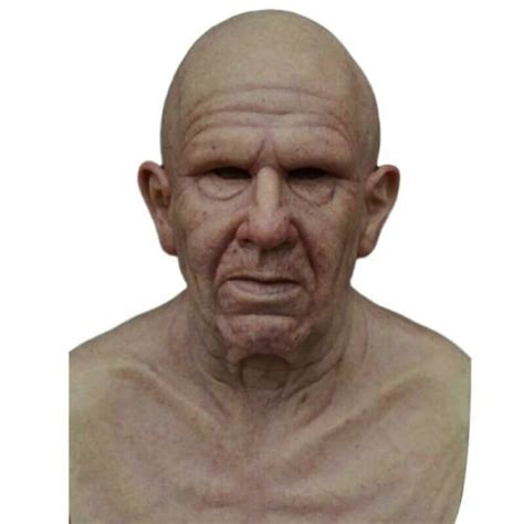 Cosplay Bald Old Man Creepy Wrinkle Mask Halloween Party Bald Old Man