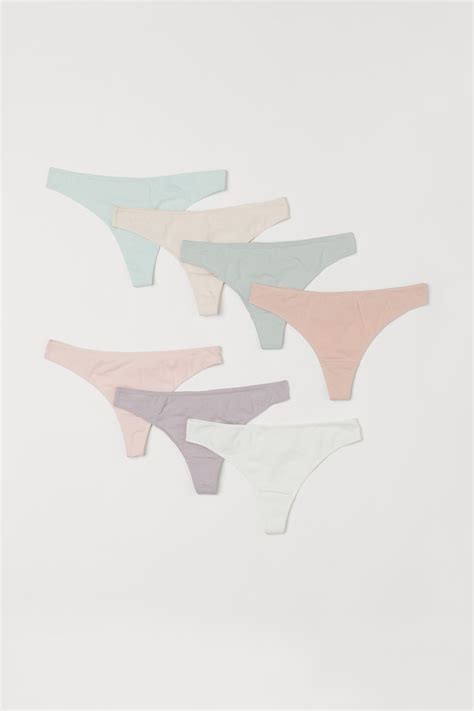 7er-Pack Slips Thong - Normale Bundhöhe - Helltürkis - Ladies | H&M DE
