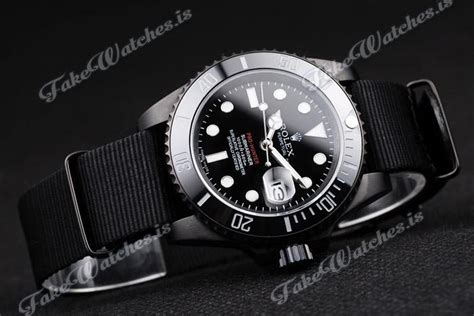 Swiss Rolex Submariner Pro Hunter Black Fabric Strap Dial Black