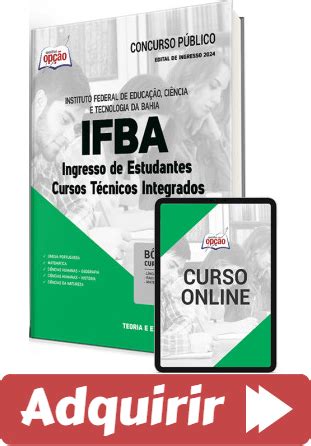 Apostila Processo Seletivo Ifba Cursos T Cnicos Integrados