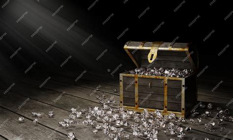 Premium Photo Numerous Diamonds Dashed Out Of The Treasure Chest The