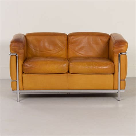 Vintage Lc2 two-seater sofa by Le Corbusier for Cassina, 1990s