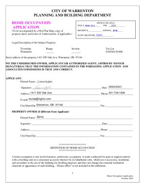 Fillable Online Home Occupation Permit Information Submittal Fax