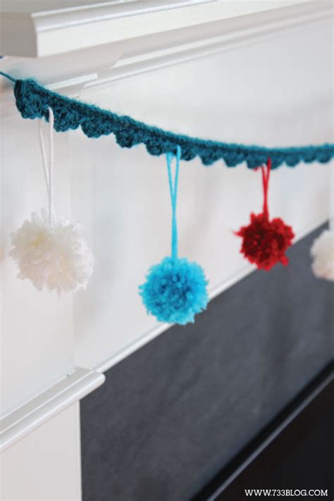 Easy Crochet Scallop Pom-Pom Garland Pattern - Inspiration Made Simple