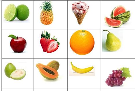 Memorama de frutas para jugar y aprender primer grado Alimentación