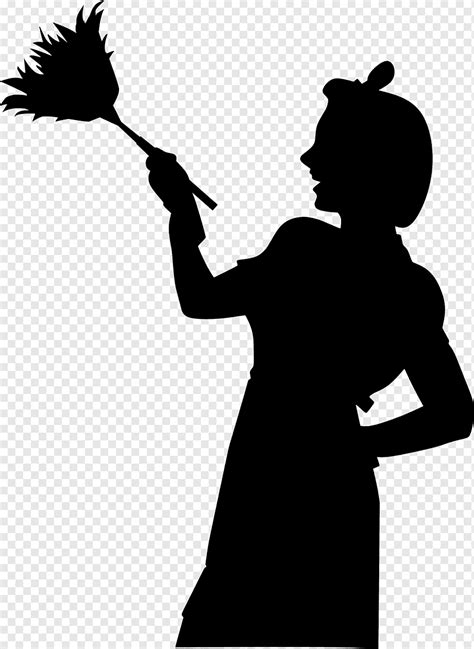 Cleaning Silhouette Maid Duster Housewife Feather Woman