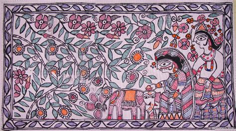 The Love Stories Of The Epics Madhubani Painting Of Bihar Indihands