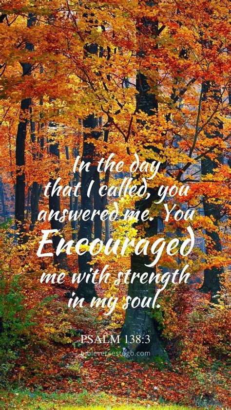 Autumn Woods Psalm 138 3 Encouraging Bible Verses