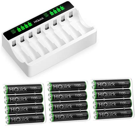 Hiquick Rechargeable Aaa Batteries 1100mah 1 2v Nimh 12counts With 8