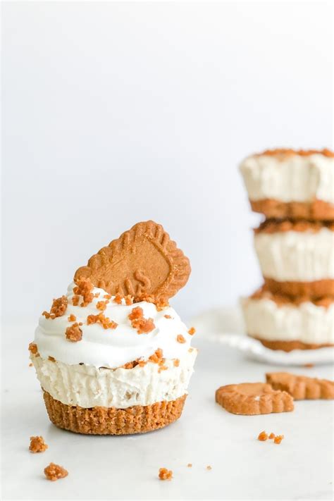 No Bake Mini Biscoff Cheesecakes With Greek Yogurt Less Sugar