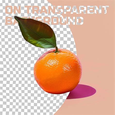 Premium Psd An Orange With A Leaf On It And The Words On It On The Bottom