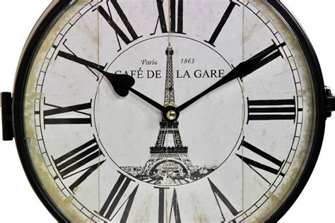 Horloge De Gare Ancienne Double Face Café de la Gare Tour Eiffel Fe