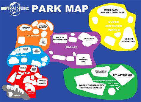 Universal Dallas Resort (Universal Studios) Map by PaintRubber38 on DeviantArt