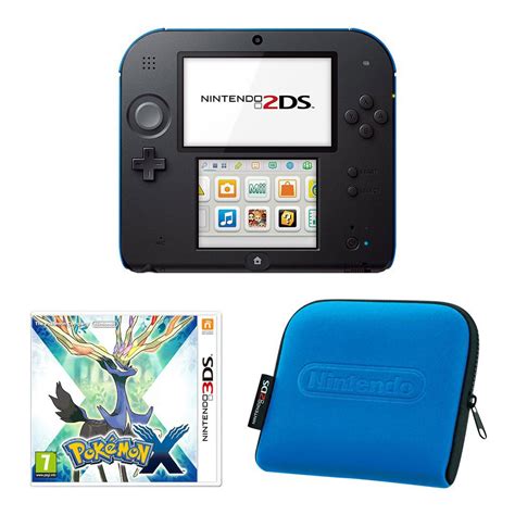 Nintendo 2ds Console Black And Blue Bundle Includes Pokémon X Blue