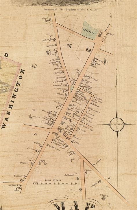 Very Rare 1854 Wall Map Of Lenox Massachusetts Rare And Antique Maps