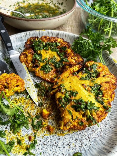 Air Fryer Cauliflower Steaks Tiff Loves Tofu