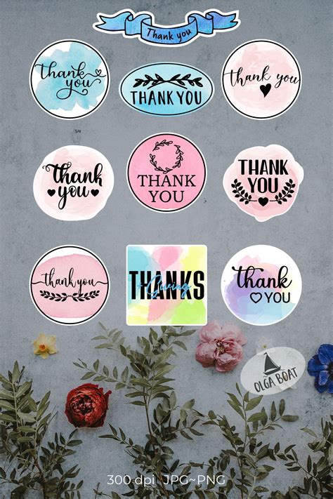 Thank you stickers Printable thank you stickers (1087314) | Stickers ...