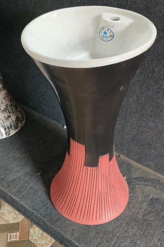 Damru Shaped Ceramic Pedestal Wash Basin Black And Red At Rs 2150 In