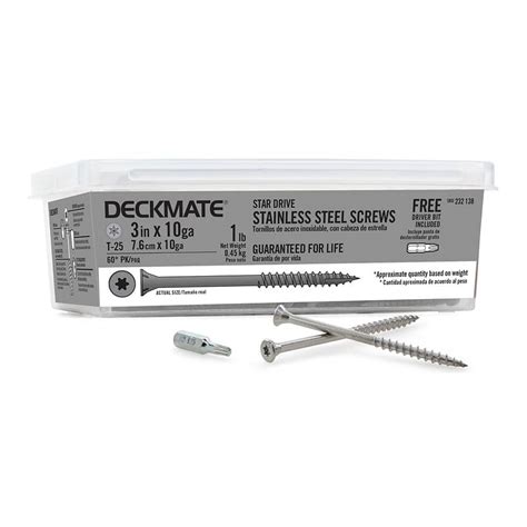 Deckmate #10 3 in. Internal Square Flat-Head Wood Deck Screws 1 lb.-Box ...