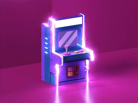 Glow Animated Low Poly Arcade Machine By Ufuk Aydın Arcade Machine