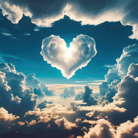 Premium Photo Photo Of Heart Shaped Cloud In The Sky Valentines Day Image