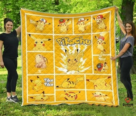 Yellow Pikachu Pokemon So Cute Quilt Blanket – Corethermax