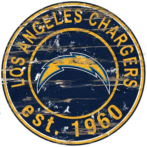 Adventure Furniture 24 Nfl San Diego Chargers Round Distressed Sign N0659 Sdc The Home Depot