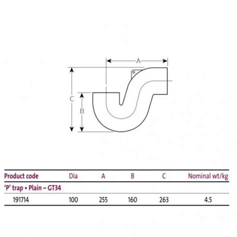 Saint Gobain Pam Uk Timesaver Cast Iron Soil Plain P Trap Gt