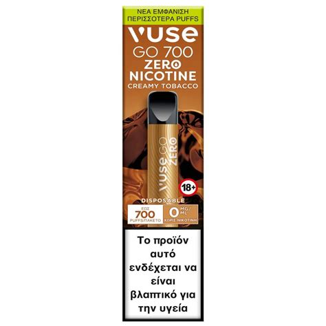 VUSE Go Zero 0mg 700puffs Creamy Tobacco E Fog