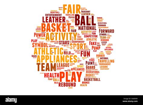 Basketball Word Cloud Words Concept Ball Athletics Black And White Red