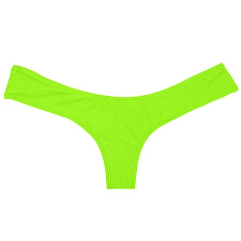 Women Sexy Ruched Solid Color Bikini Bottom Swimwear Hipsters Thong