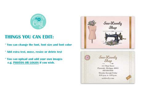 Customizable Sewing Flyer And Business Card Bundle Template Tailor Seamstress Crafter